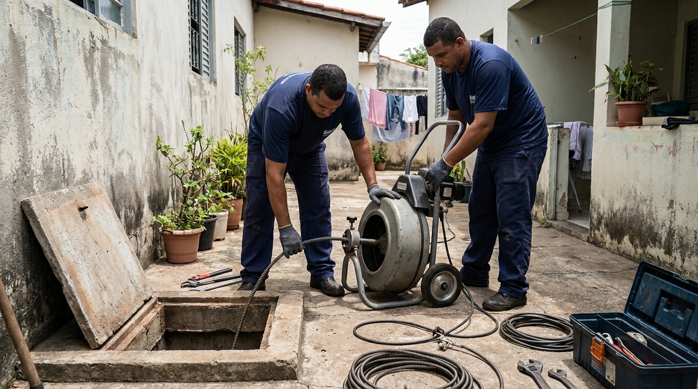 Desentupimento de Coluna Sanitária em Presidente Prudente‑SP