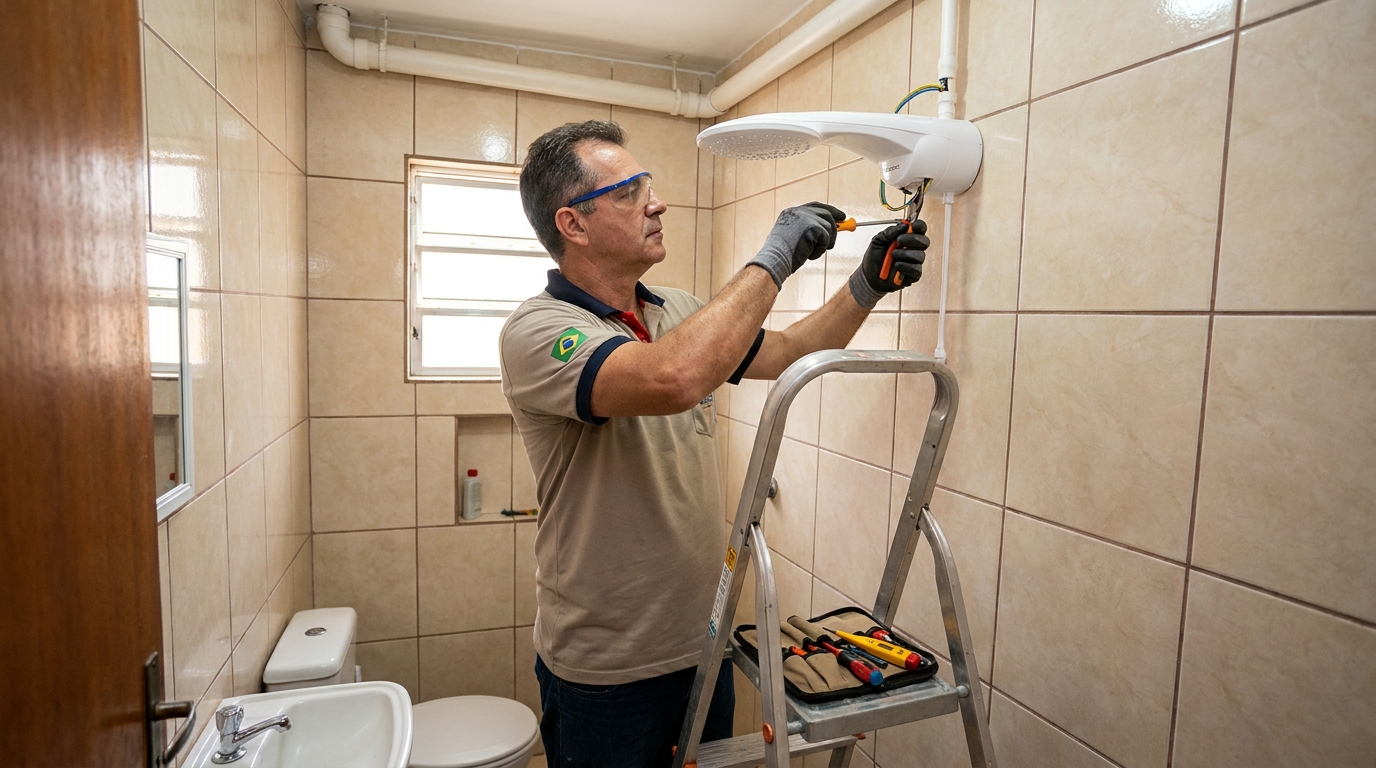 Substituição de Chuveiro Antigo em Presidente Prudente‑SP